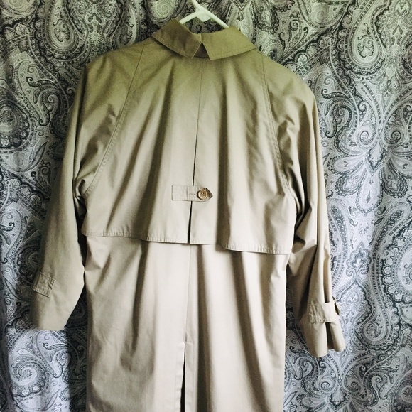 LONDON FOG TRENCH -BELTED -PEPLEM SPLIT BACK COLLAR- ZIP IN LINING LONG SZ 10 P - Picture 2 of 7